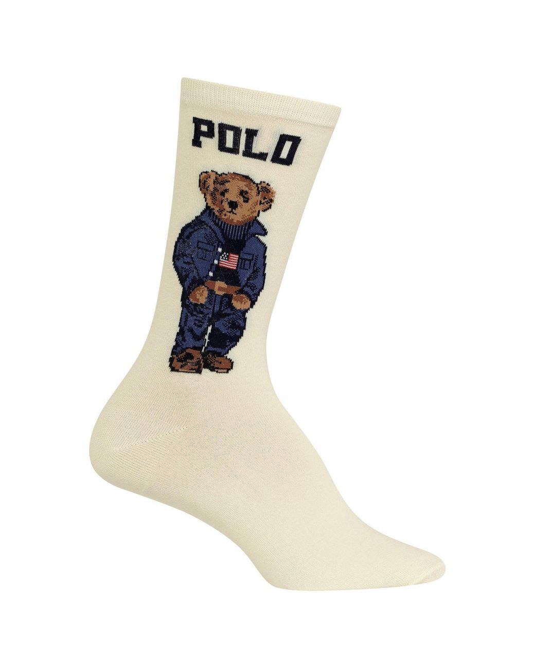 Polo Ralph Lauren Americana Polo Bear Crew Socks in White | Lyst