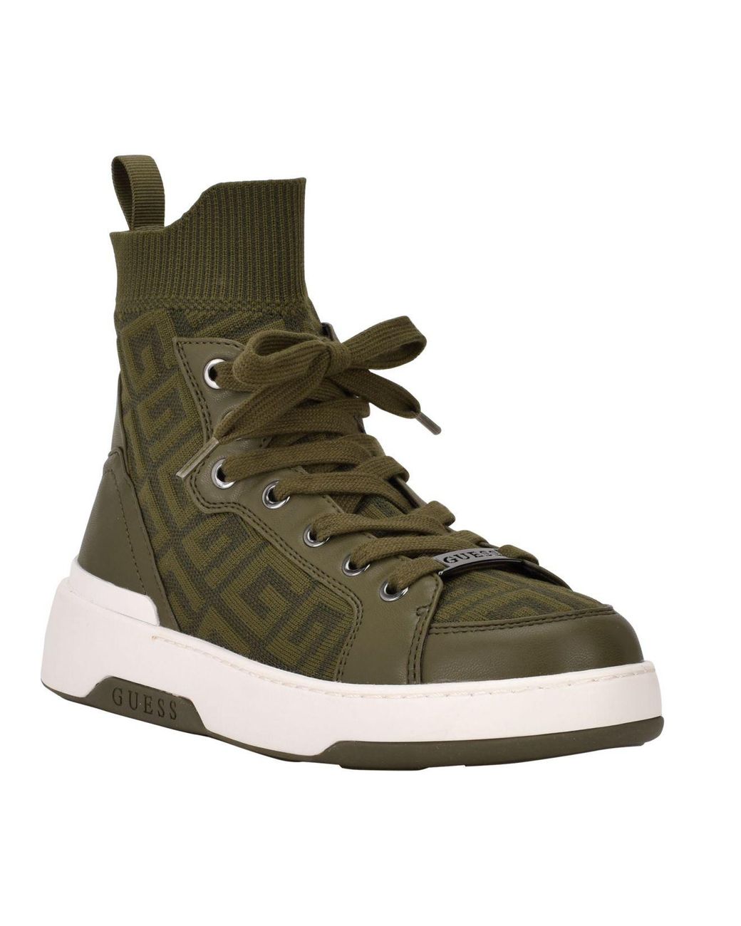 Guess Manney High Top Logo Sneaker in Olive (Green) | Lyst