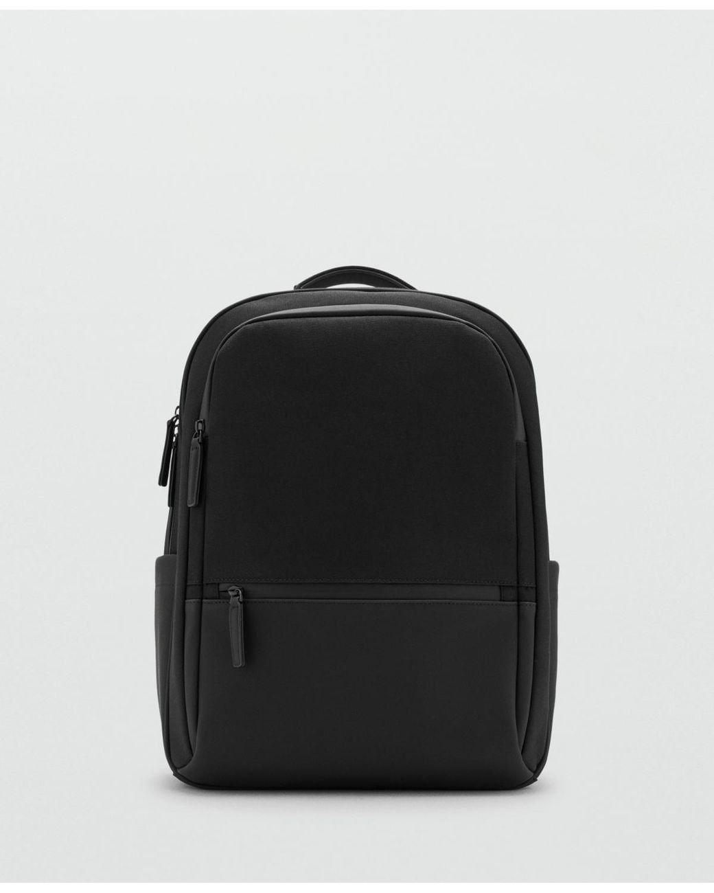 Mango Black Pockets Multi-functional Backpack for men