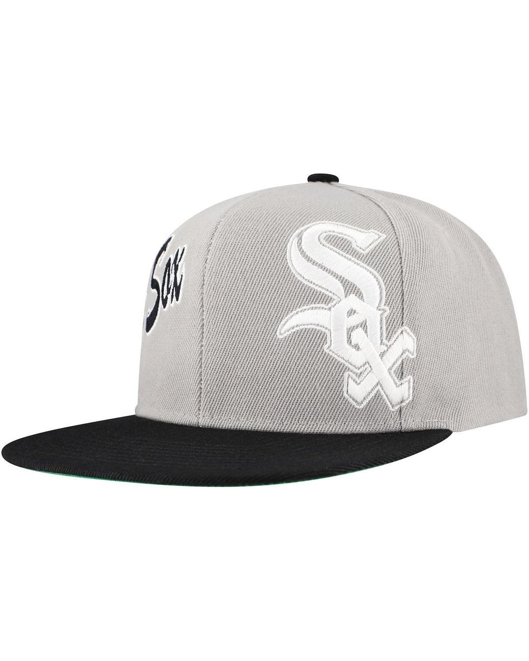 Mitchell & Ness Metallic Chicago White Sox Knock Out Panel Snapback Hat for men