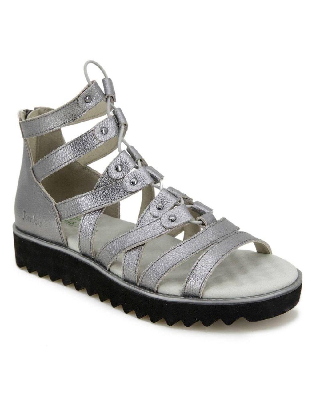 Jambu Leather Rome Gladiator Sandals in Gray | Lyst
