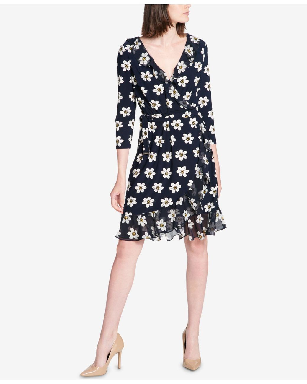 tommy hilfiger faux wrap dress