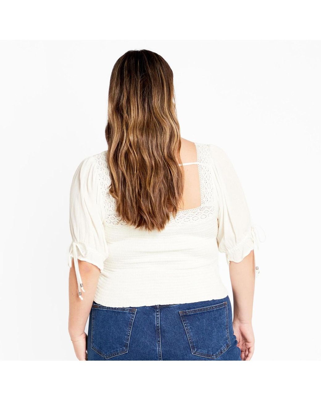 City Chic White Plus Size Aurora Plain Top