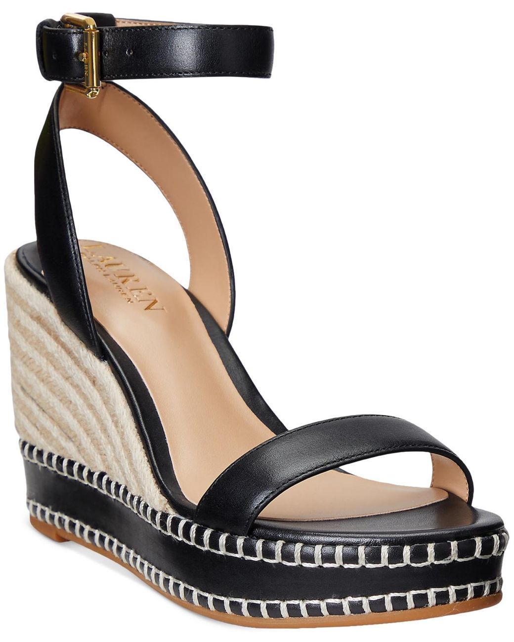 Lauren by Ralph Lauren Hilarie Anklestrap Espadrille Platform Wedge