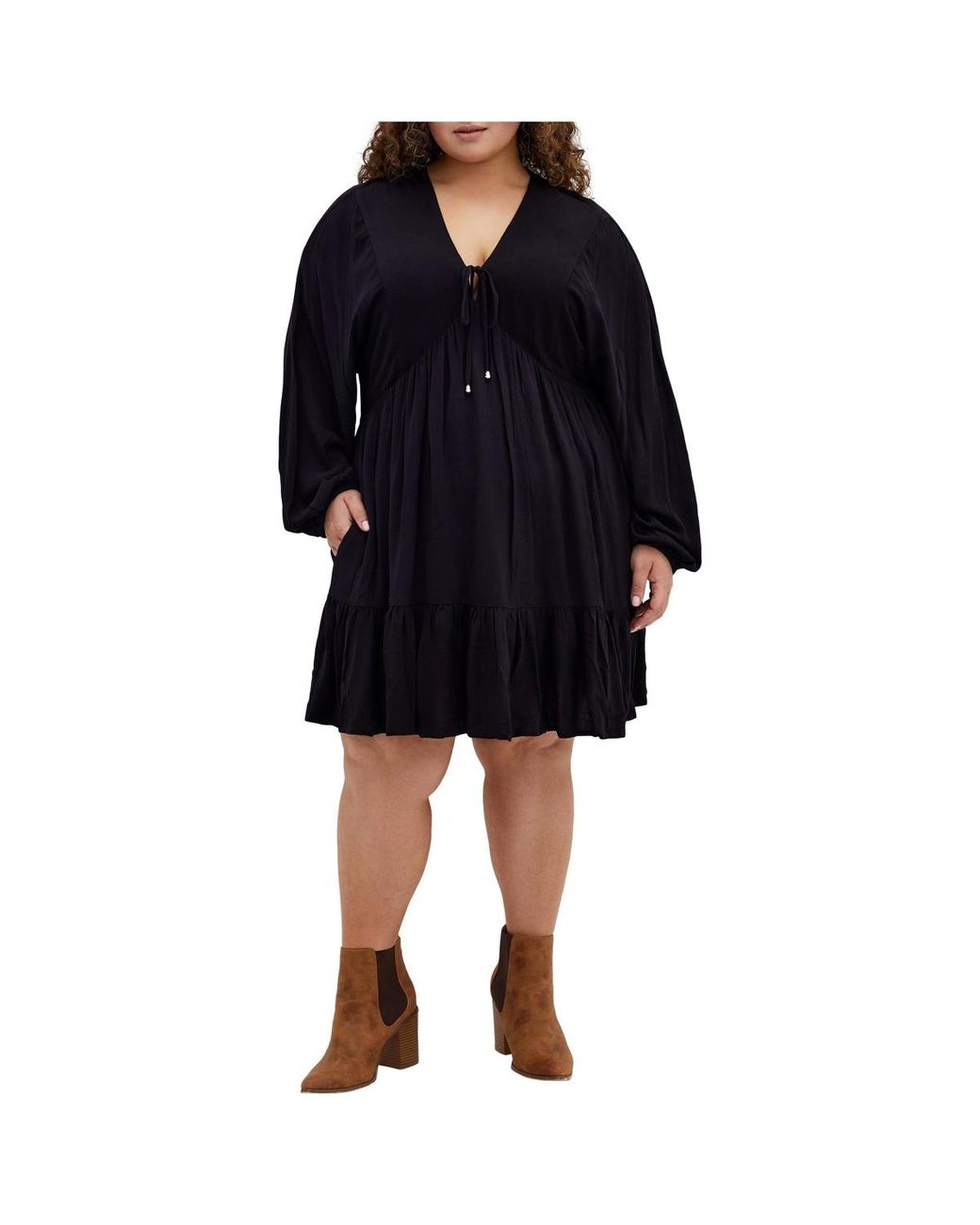 City Chic Black Plus Size Devine Mini Dress