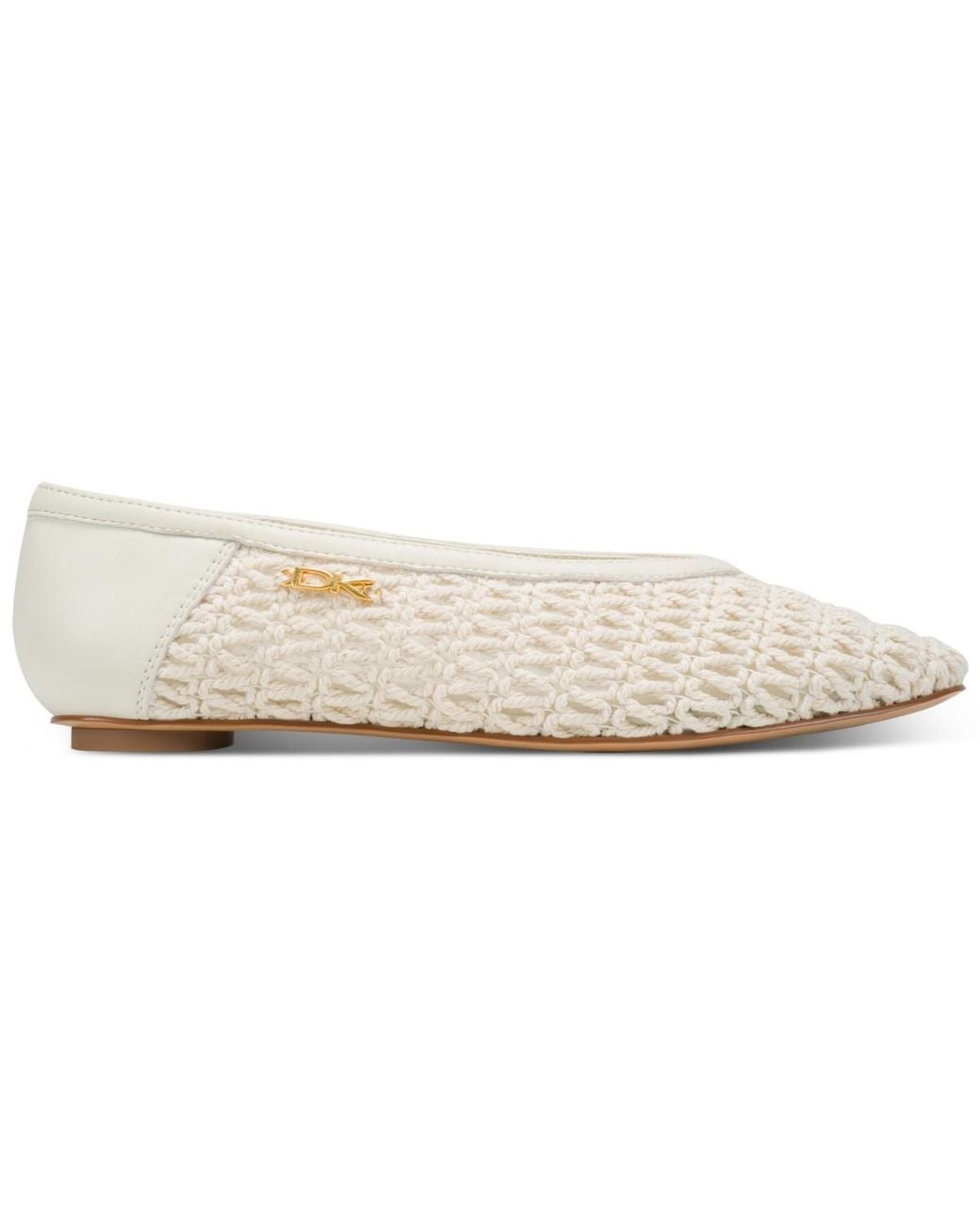 Donna Karan White Avery Ballet Flats