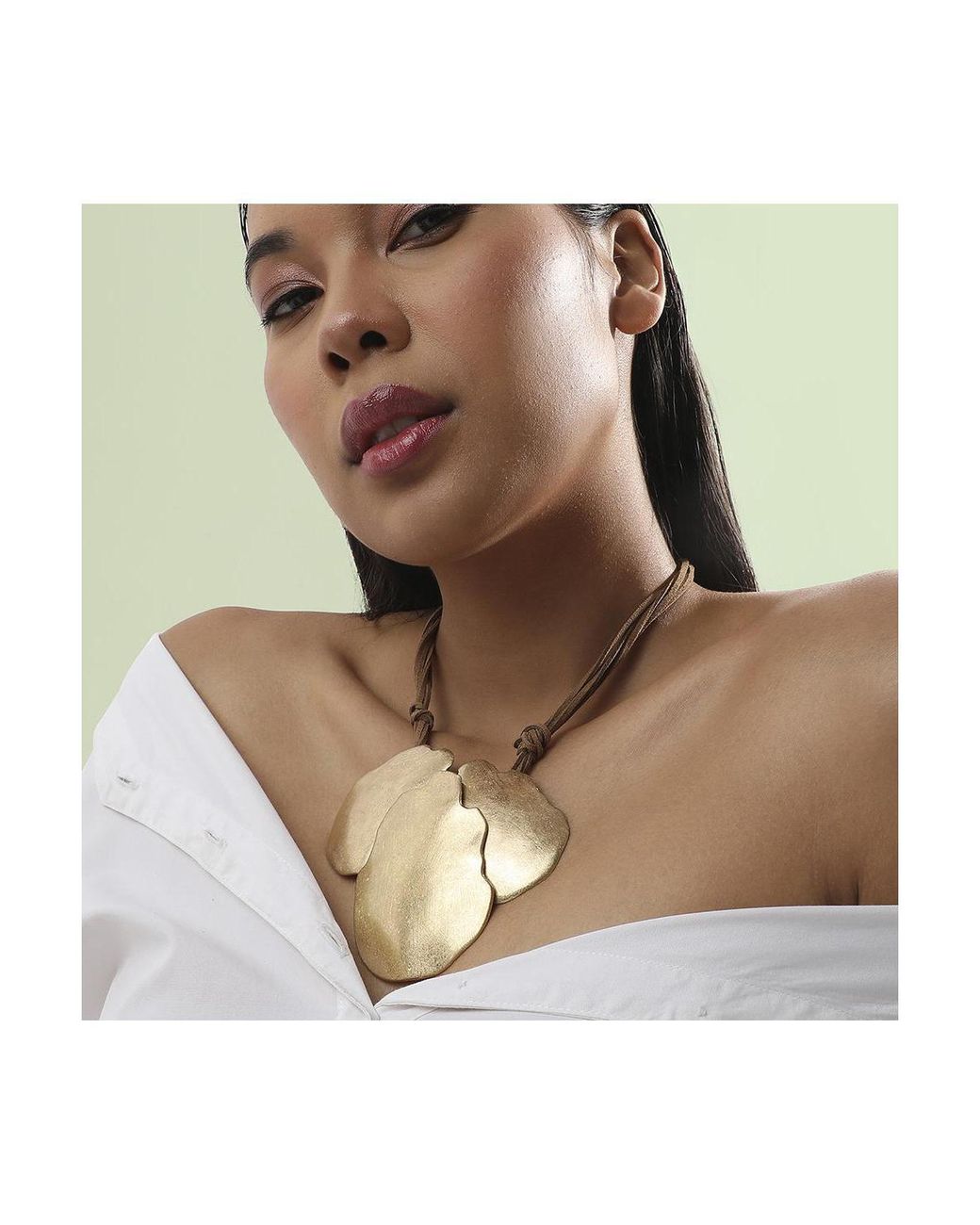 SOH Metallic Cascade Statement Necklace