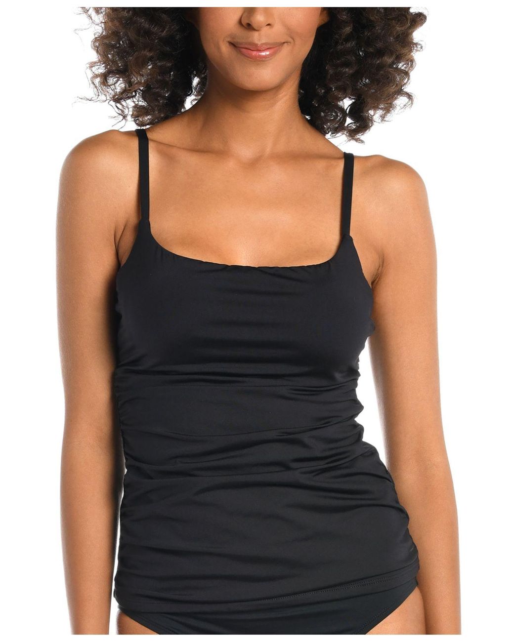 La Blanca Island Goddess Lingeriestrap Tankini Top in Black Lyst