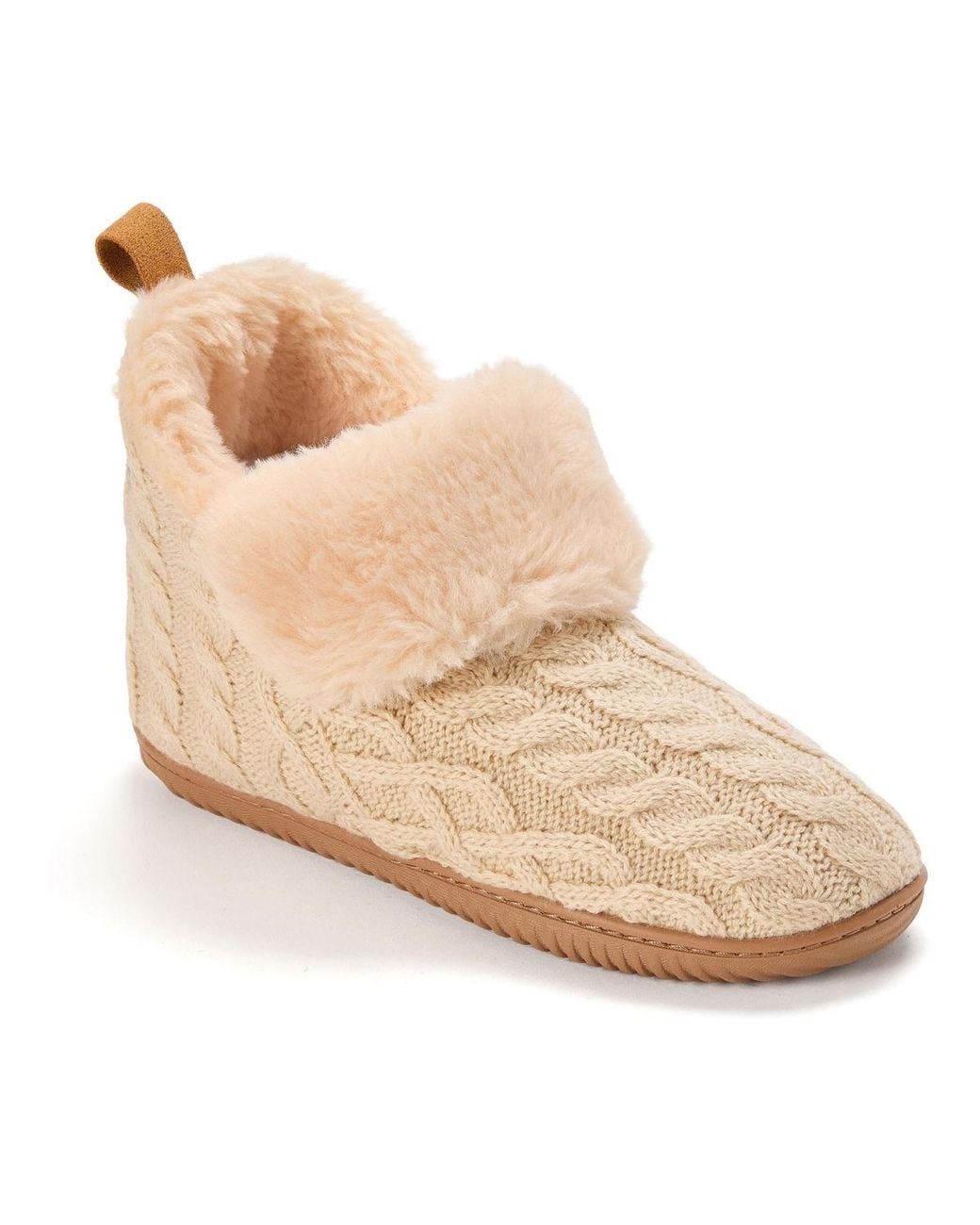 Dearfoams Natural Moritz Bootie Slipper