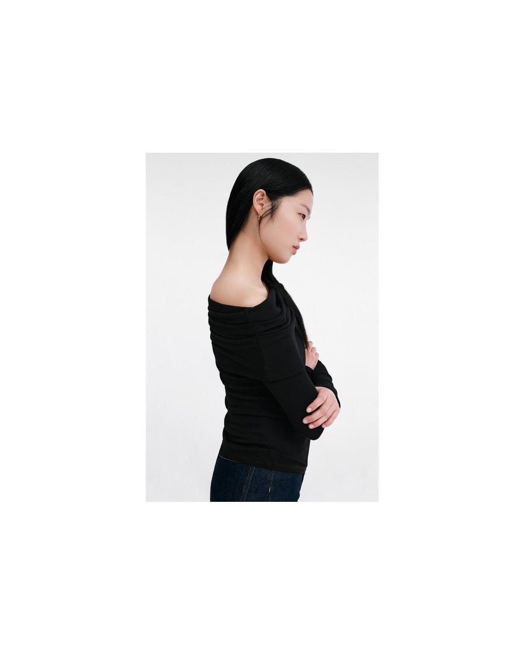 MARCELLA Black Bennett Top