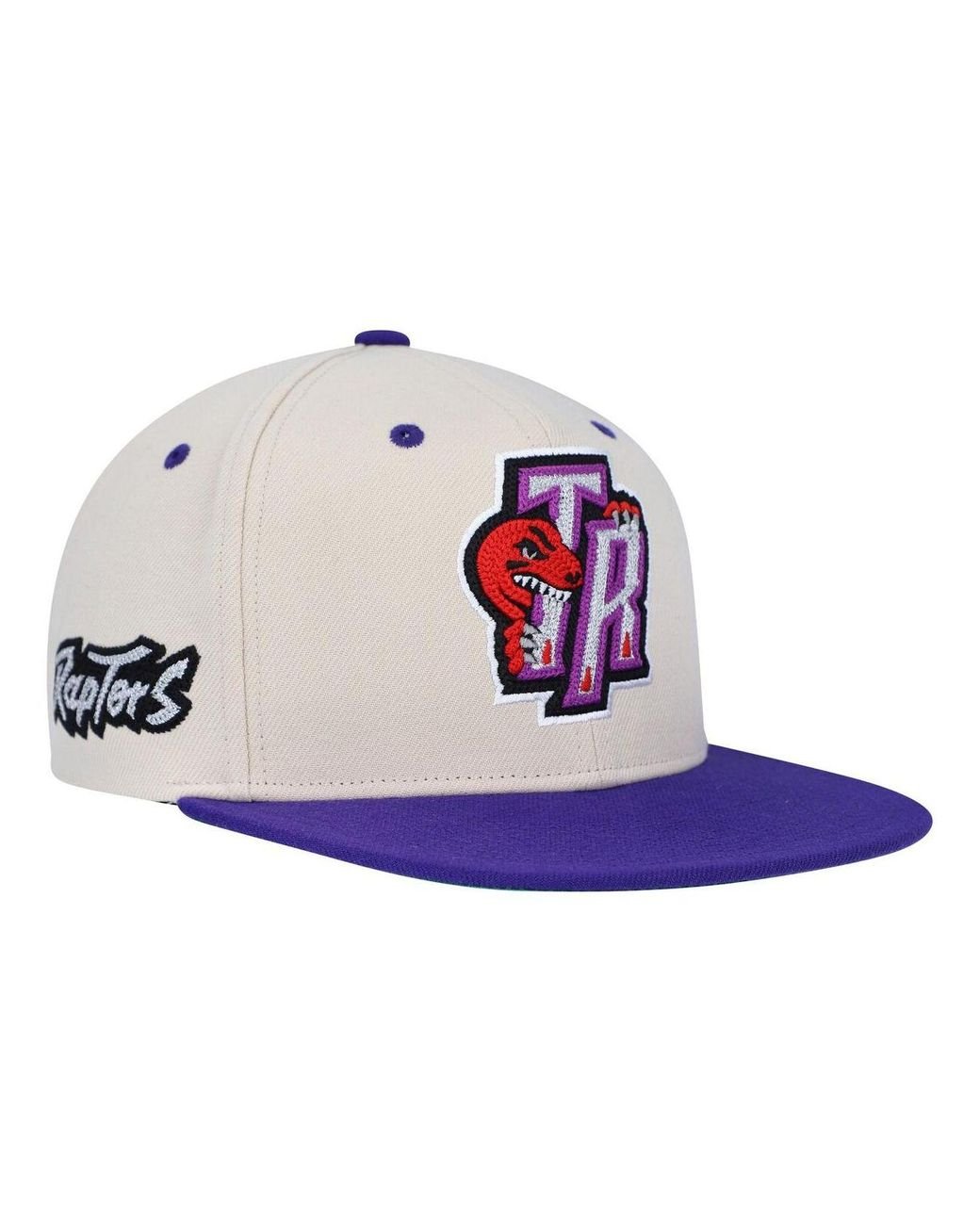 Mitchell & Ness Cream, Purple Toronto Raptors Hardwood Classics 2tone Chainstitch Snapback Hat