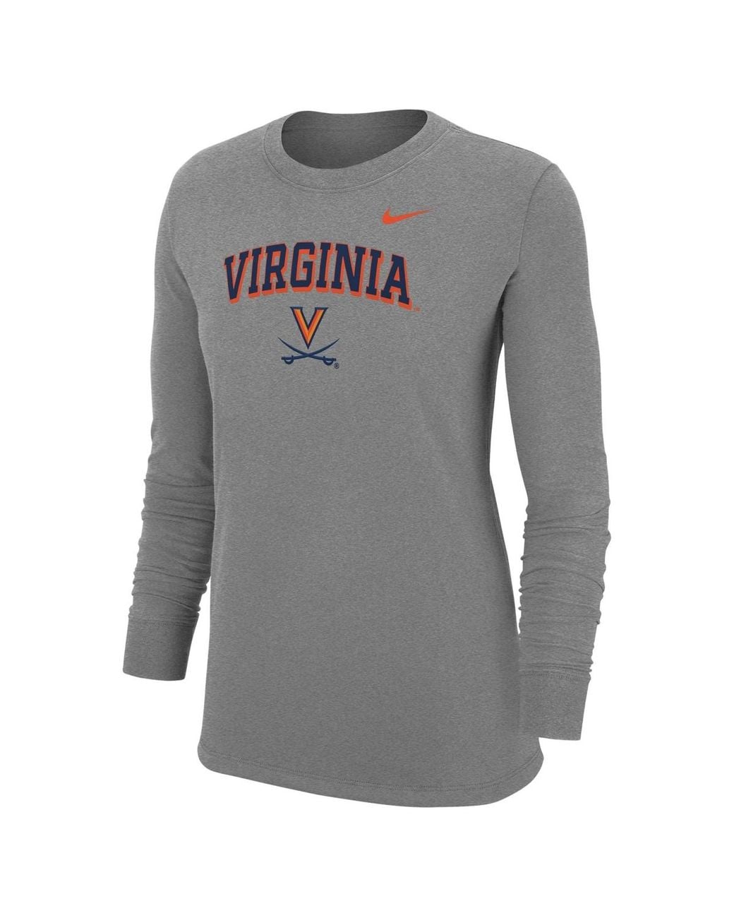Nike Virginia Cavaliers Core Long-sleeve T-shirt in Gray | Lyst