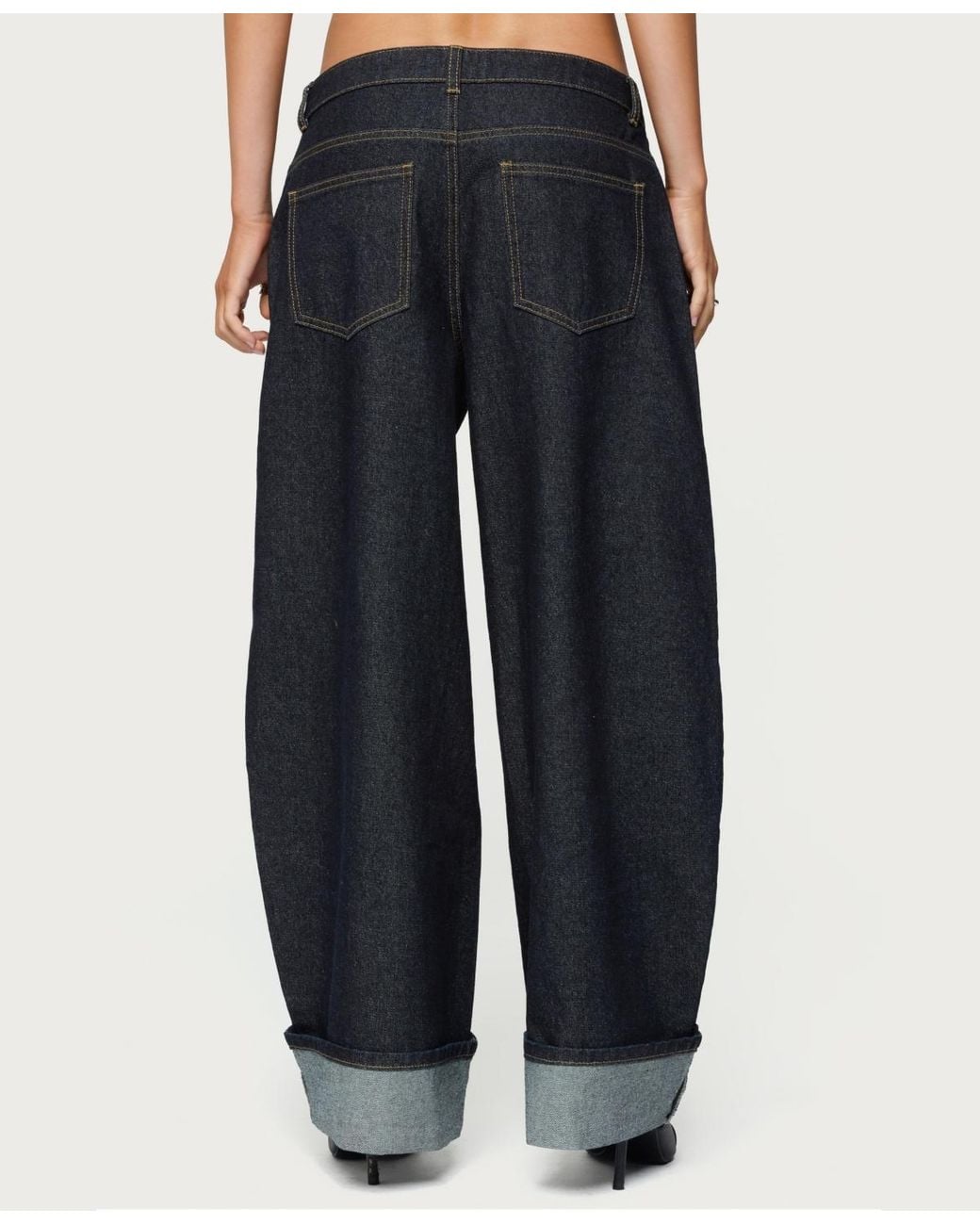 Edikted Blue Kella Low Rise baggy Jeans