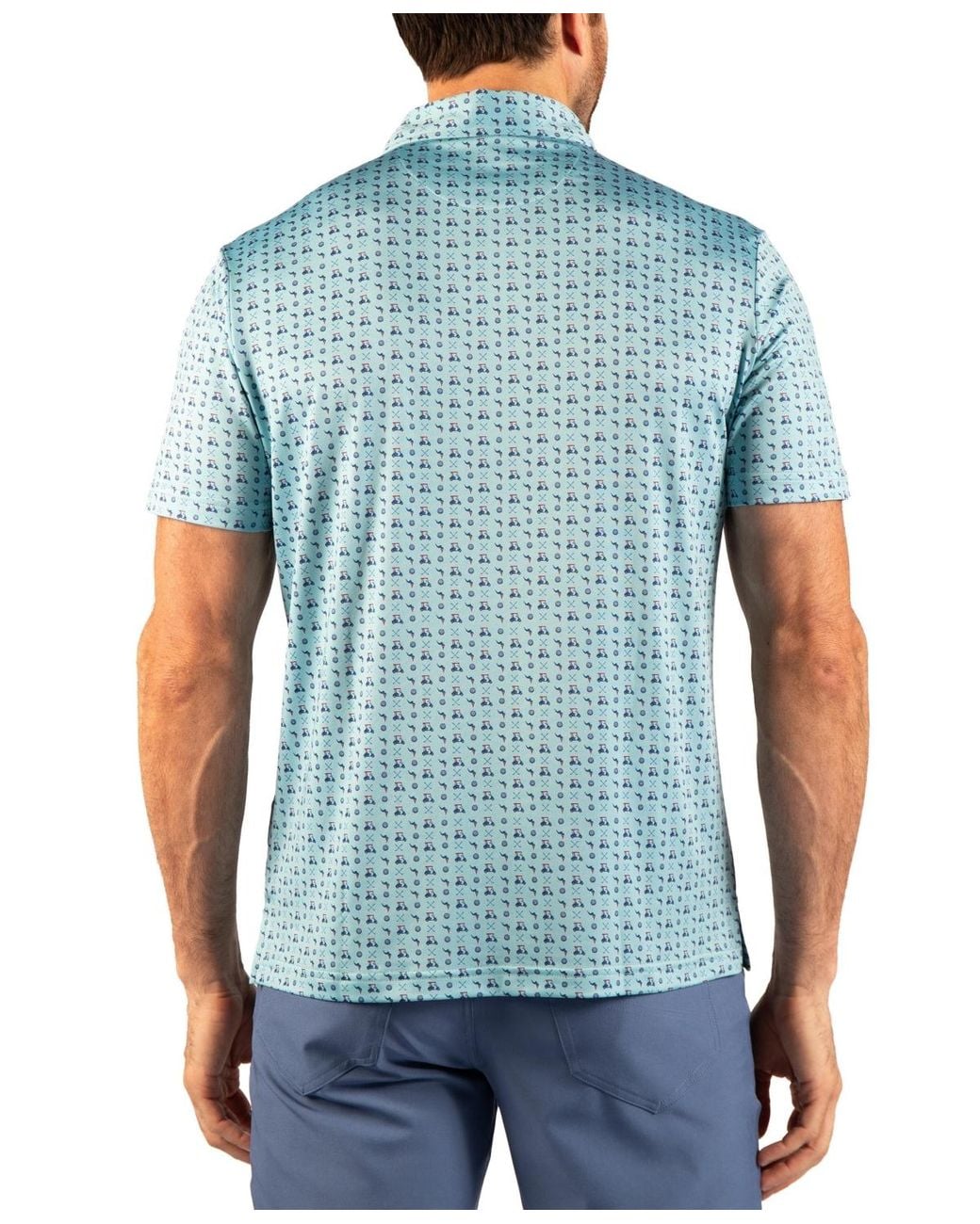 Tailorbyrd Blue Golf Carts Performance Polo for men