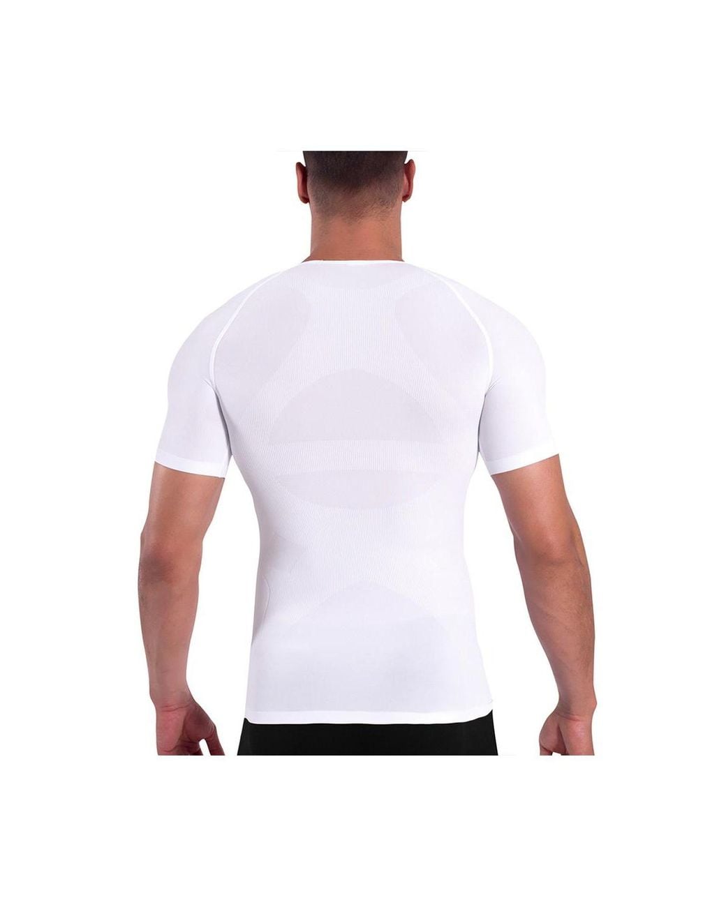 Rounderbum White Basic Light Compression T-shirt for men