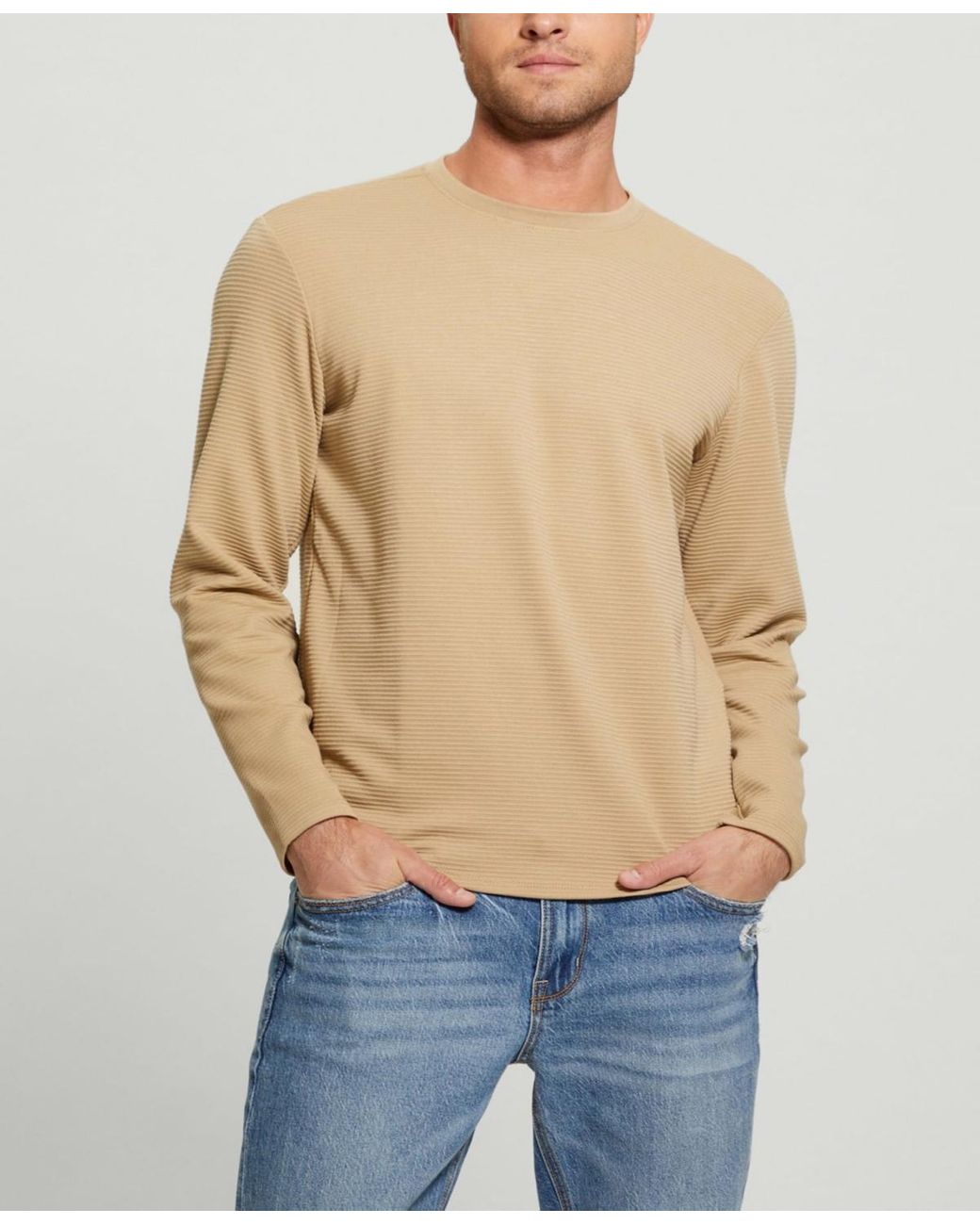 tan guess shirt