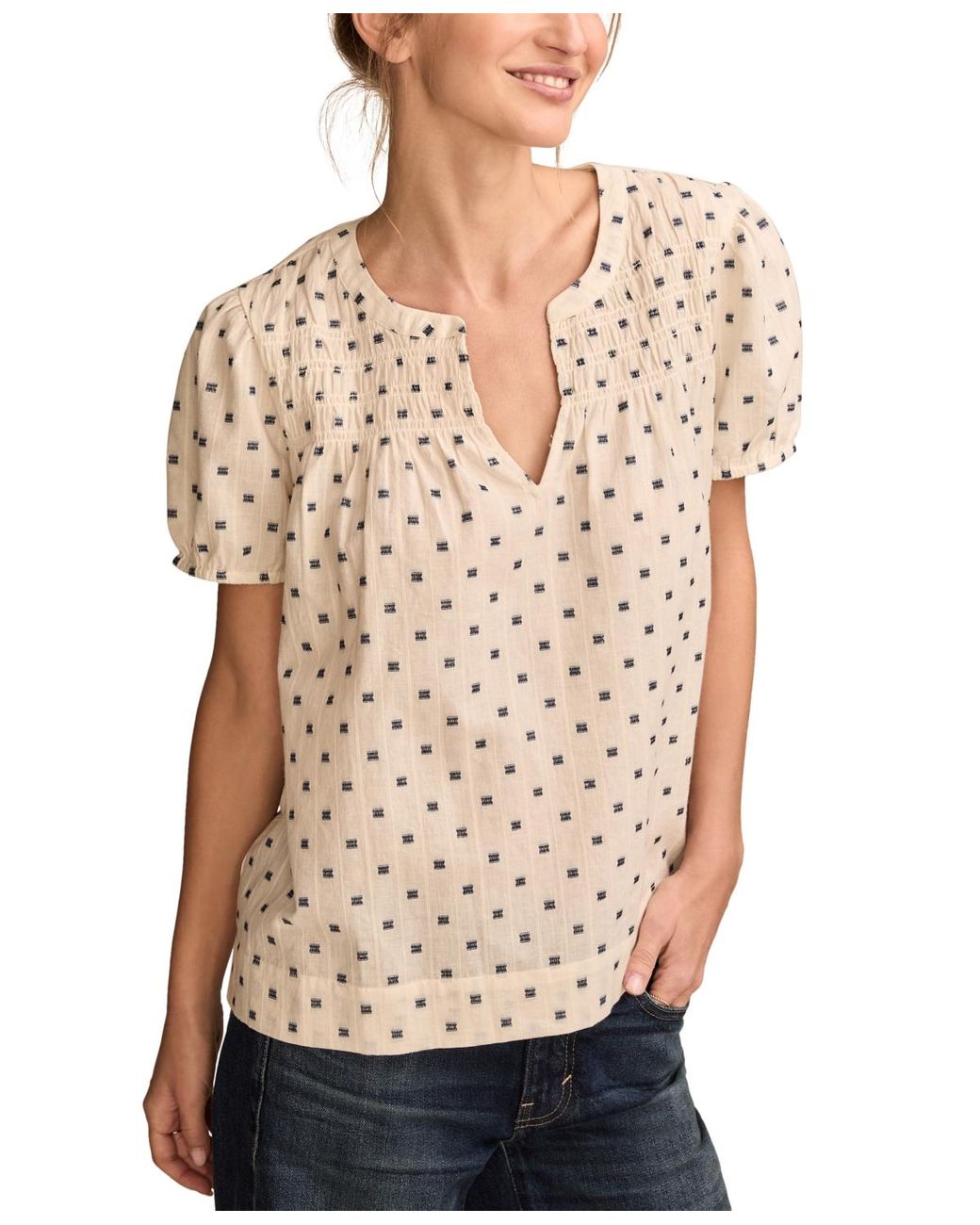 【I AM MARI】Luare Jacquard Puff Short Sleeve Blouse Jacket I AM MARI (アイアムマリ) - ルアージャカードパフ半袖ブラウス