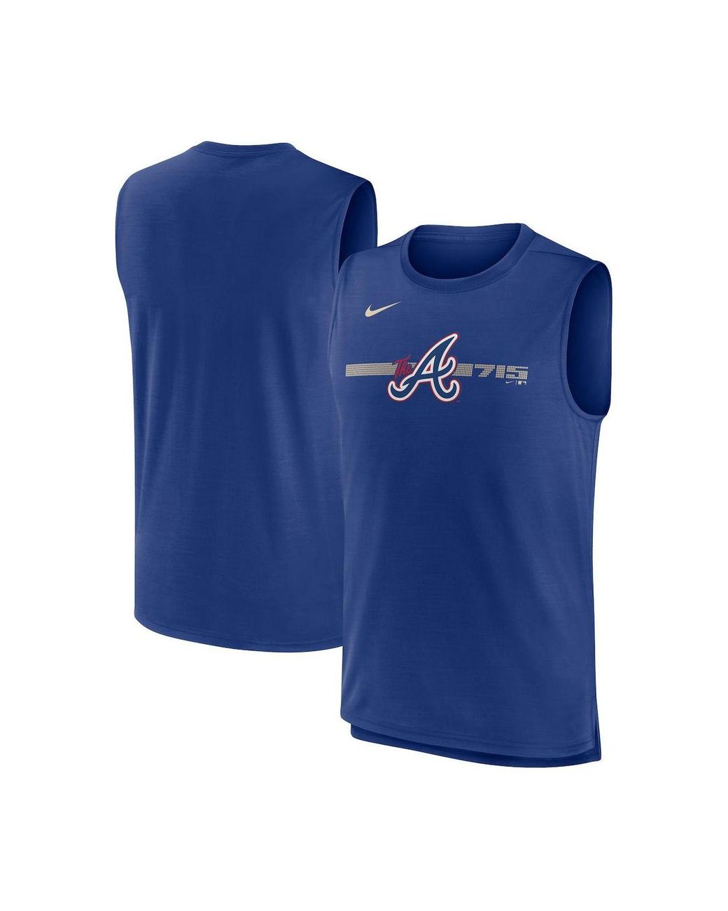 Nike Royal Atlanta Braves 2023 City Connect Muscle Tank Top in Blue for ...
