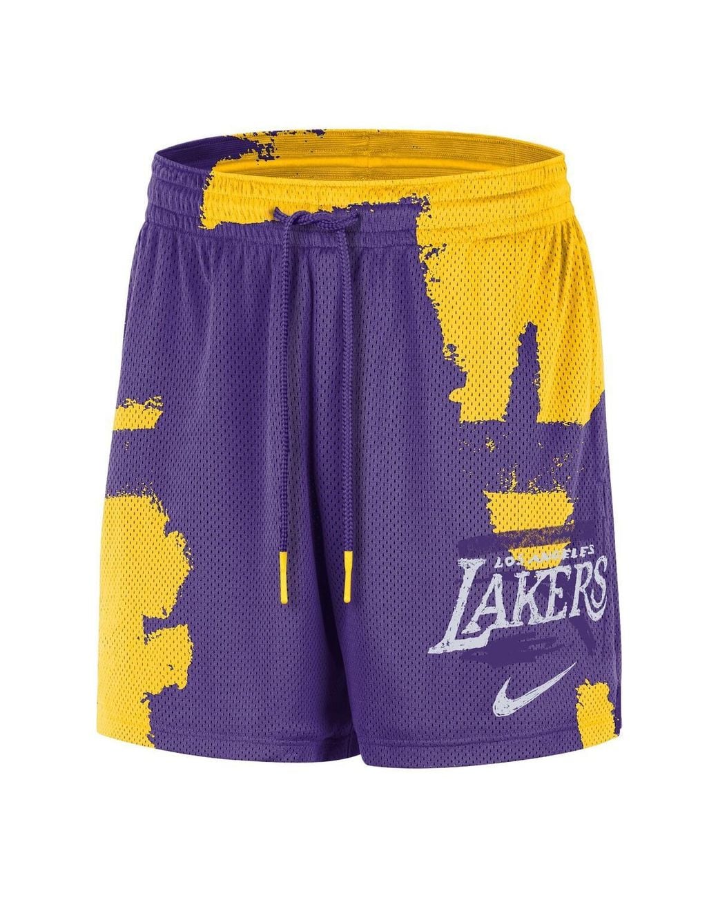 Nike Purple/gold Los Angeles Lakers Courtside Club Dri-fit Practice Shorts for men