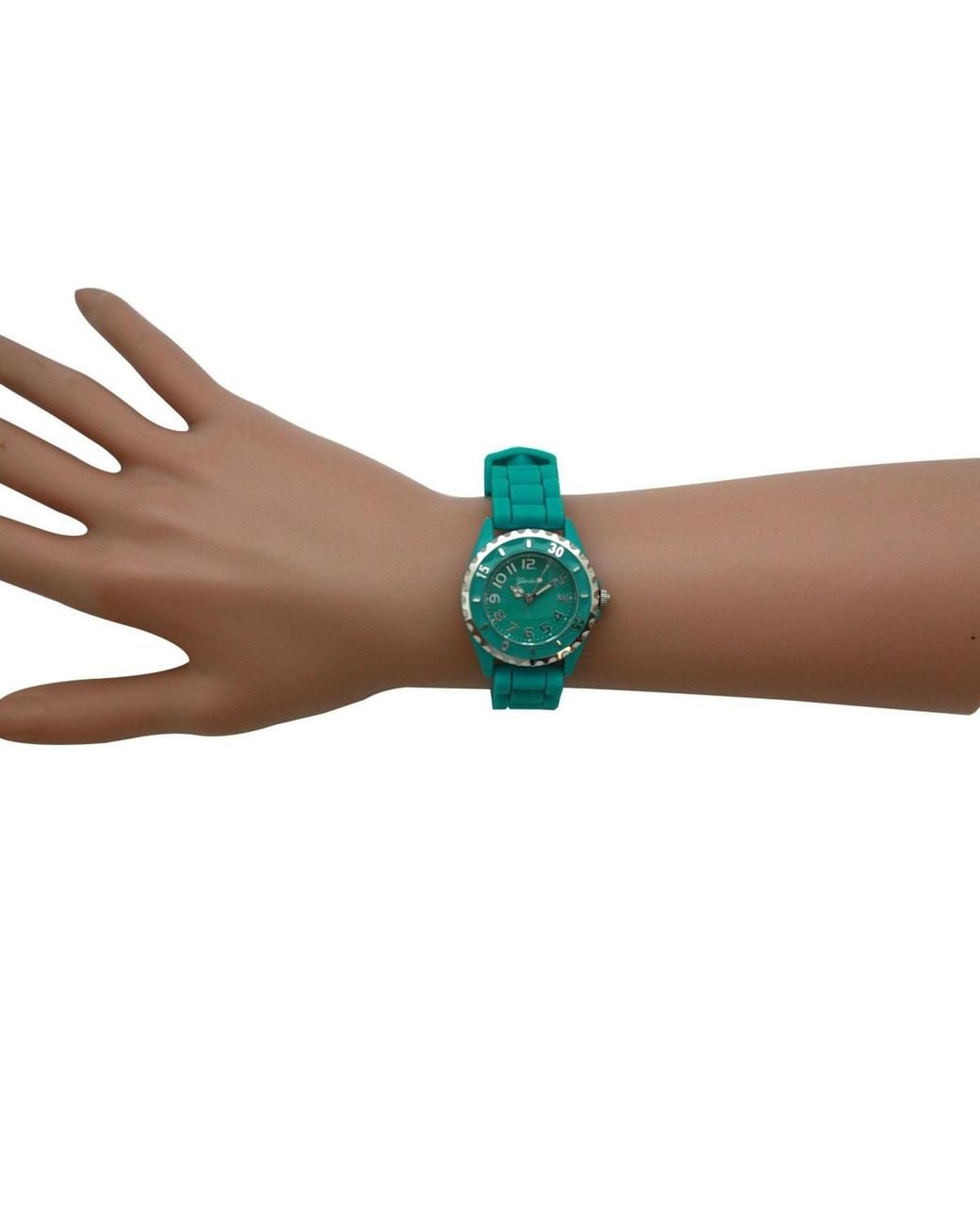 Olivia Pratt Green Solid Color Silicone Strap Casual Watch