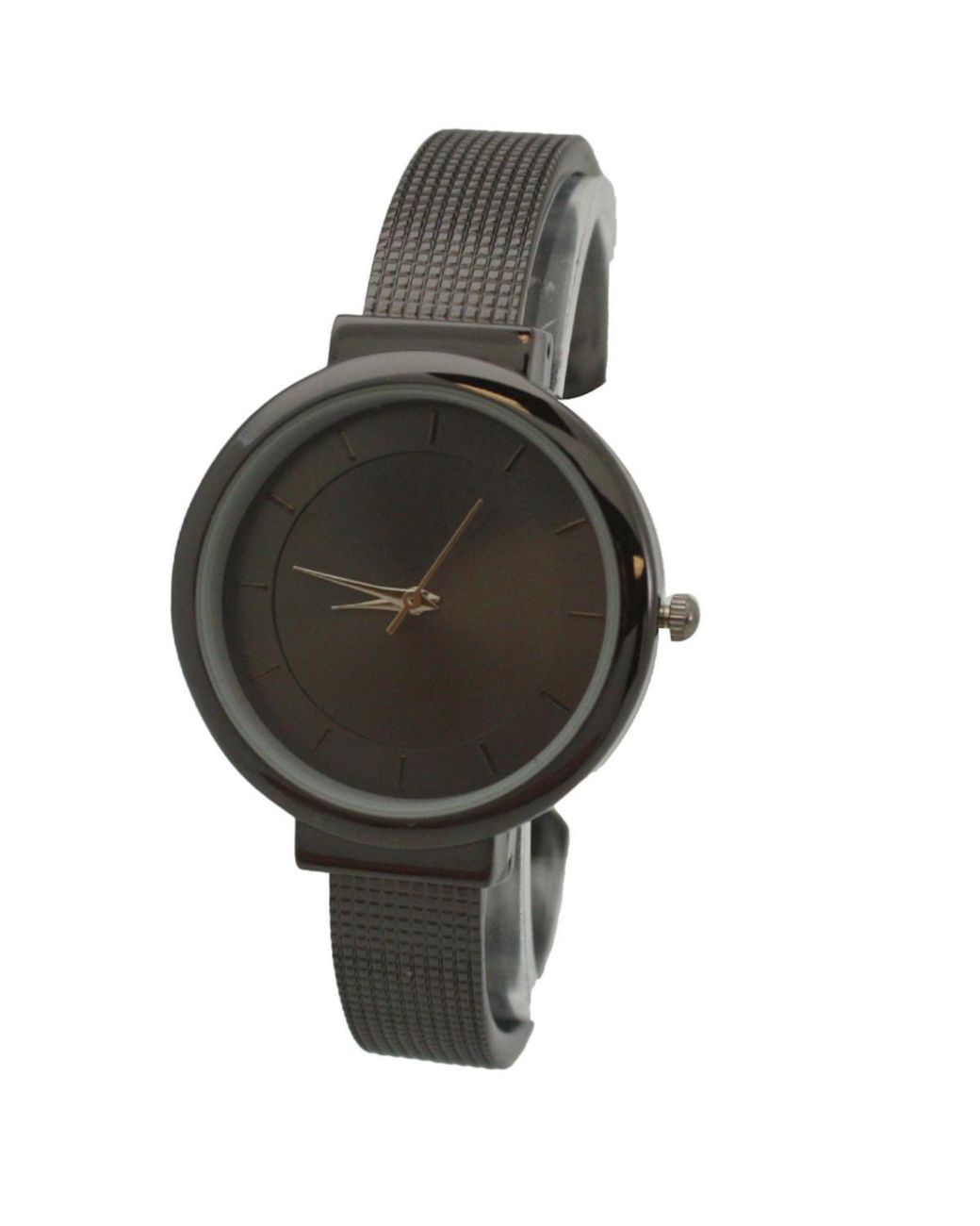 Olivia Pratt Gray Shiny Face Textured Bangle Watch