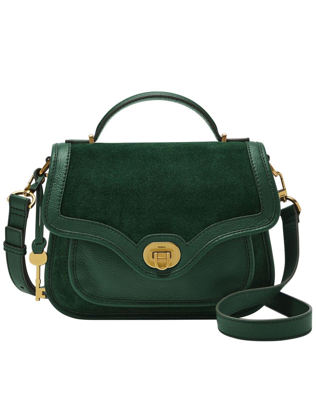 Fossil Heritage Leather Top Handle Crossbody Bag in Green Lyst