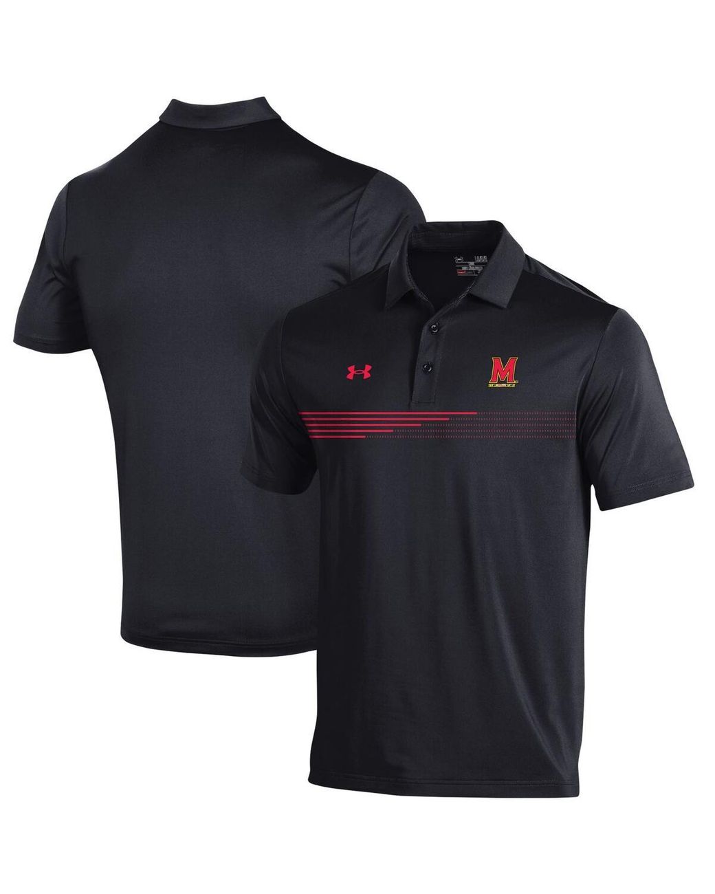 Under Armour Maryland Terrapins Tee To Green Stripe Polo Shirt in