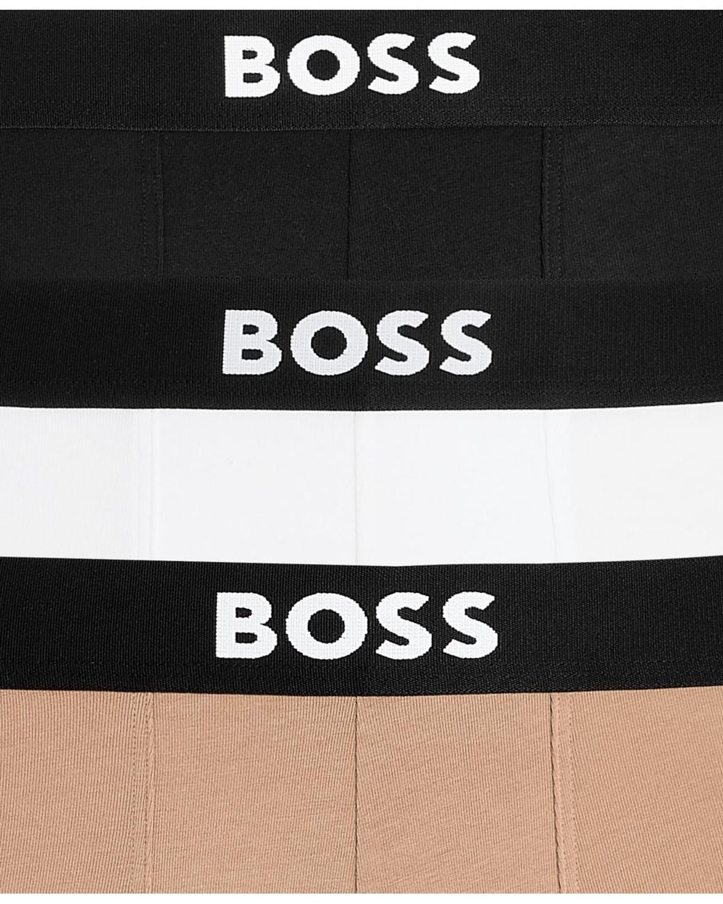 Boss Black Boss By 3-pack Solid Logo Trunks for men
