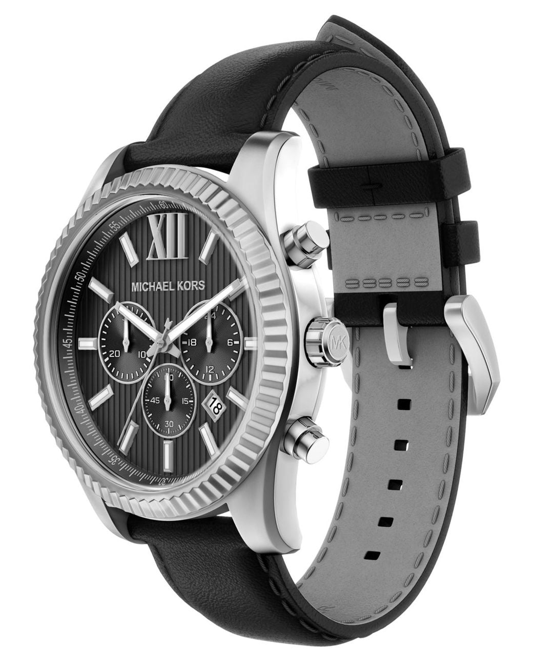 Michael Kors Gray Lexington Chronograph Leather Watch for men