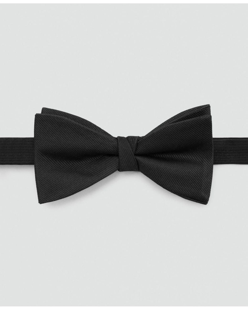 Mango Black Microstructure Classic Bow Tie for men