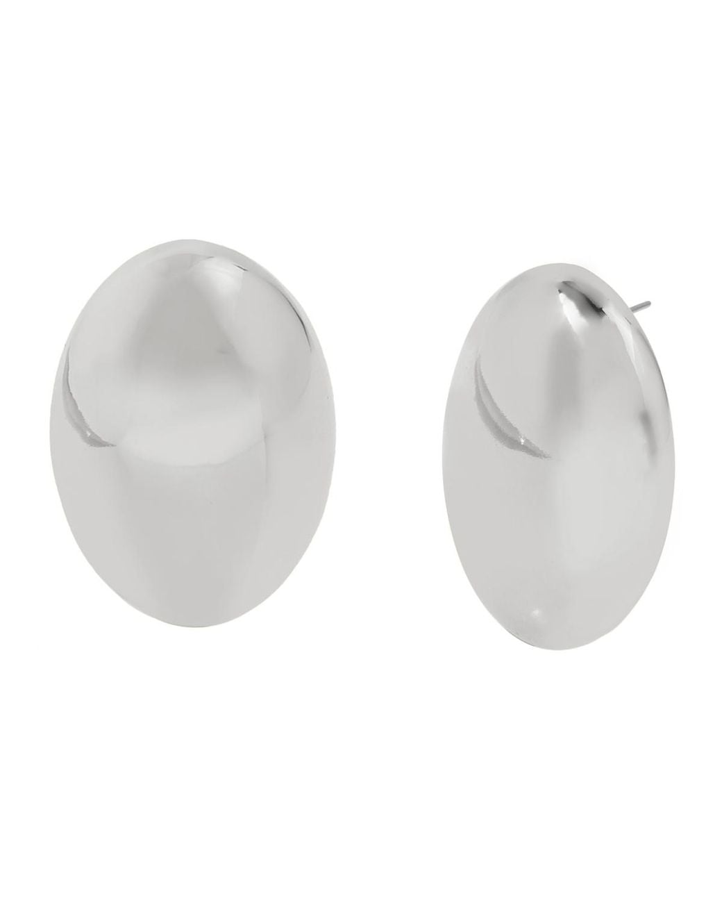 Steve Madden White Puffy Oval Statement Button Earrings