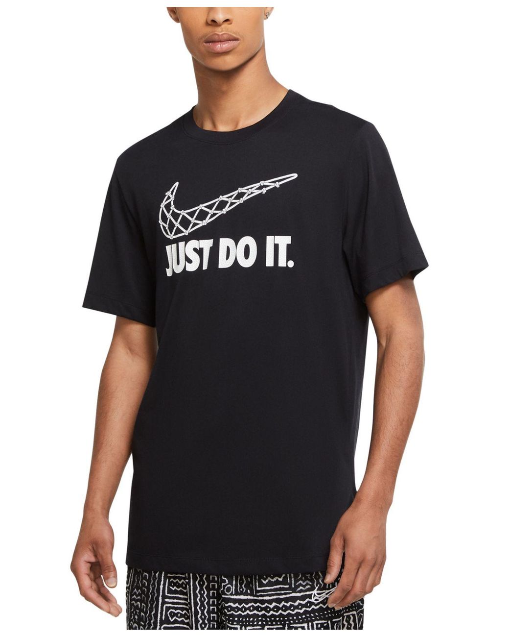 Nike Cotton Dri-fit Just Do It Basketball T-shirt in Black for Men - Lyst