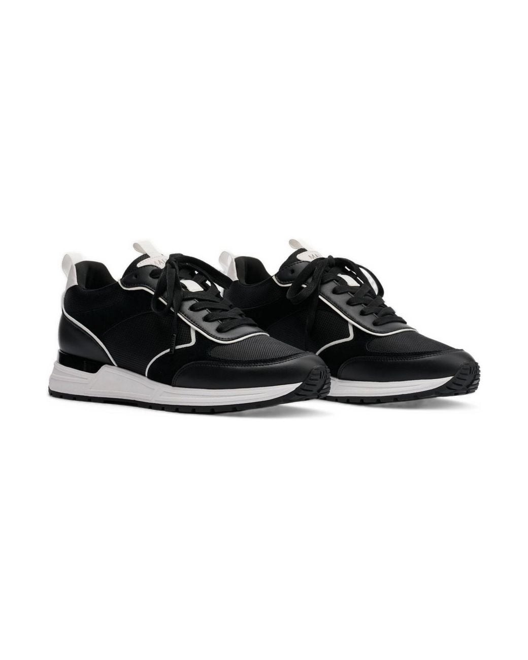 Mallet Black Bethnal Leather Suede Sneakers for men