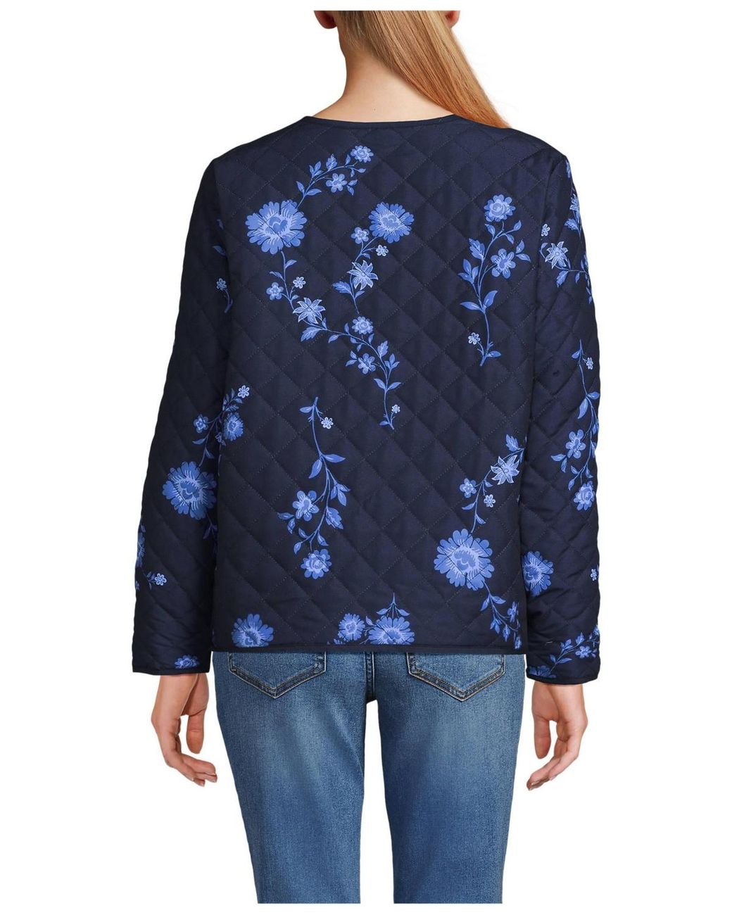 Lands' End Blue Quilted Reversible Jacket