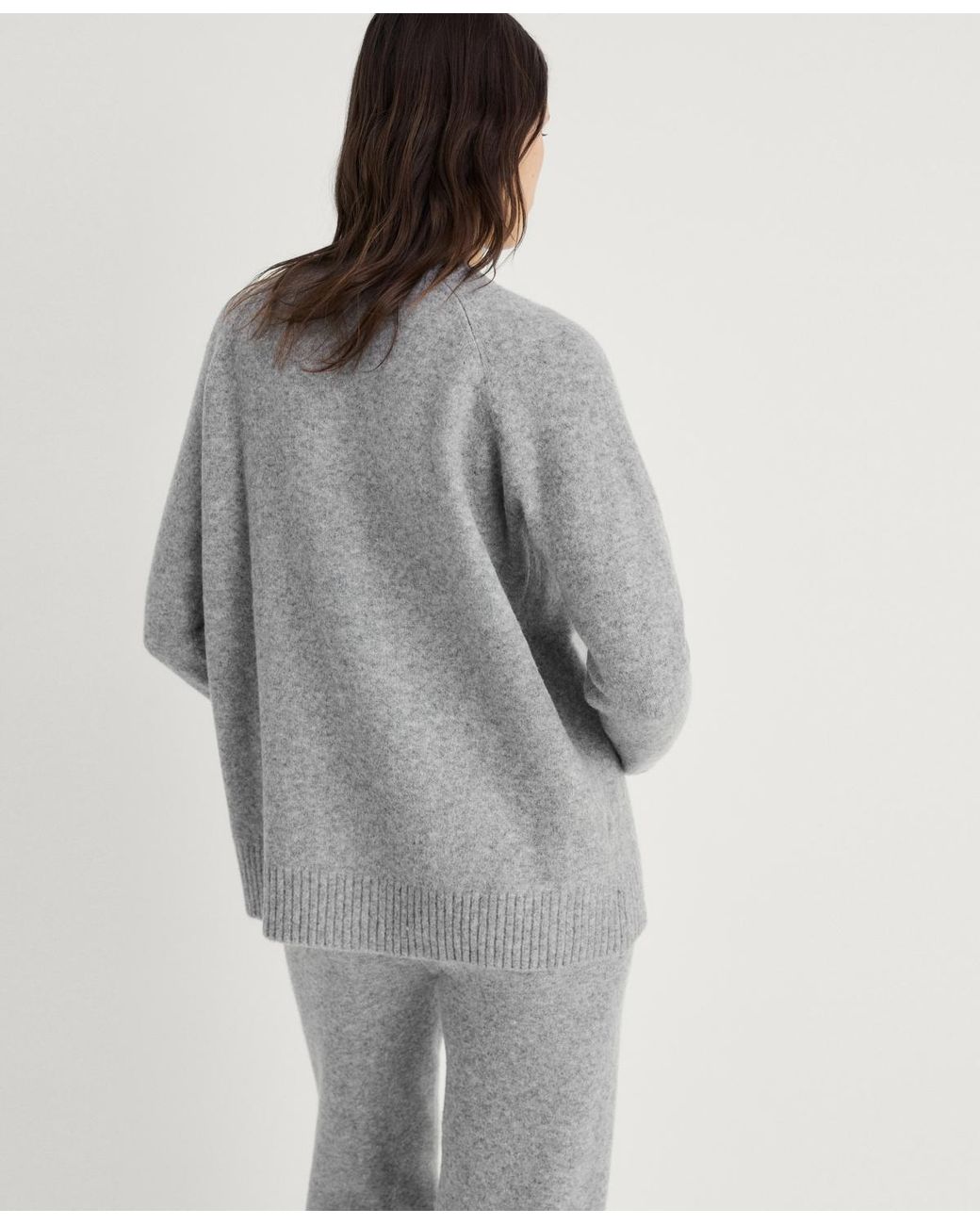 Mango Gray Round-neck Knitted Sweater