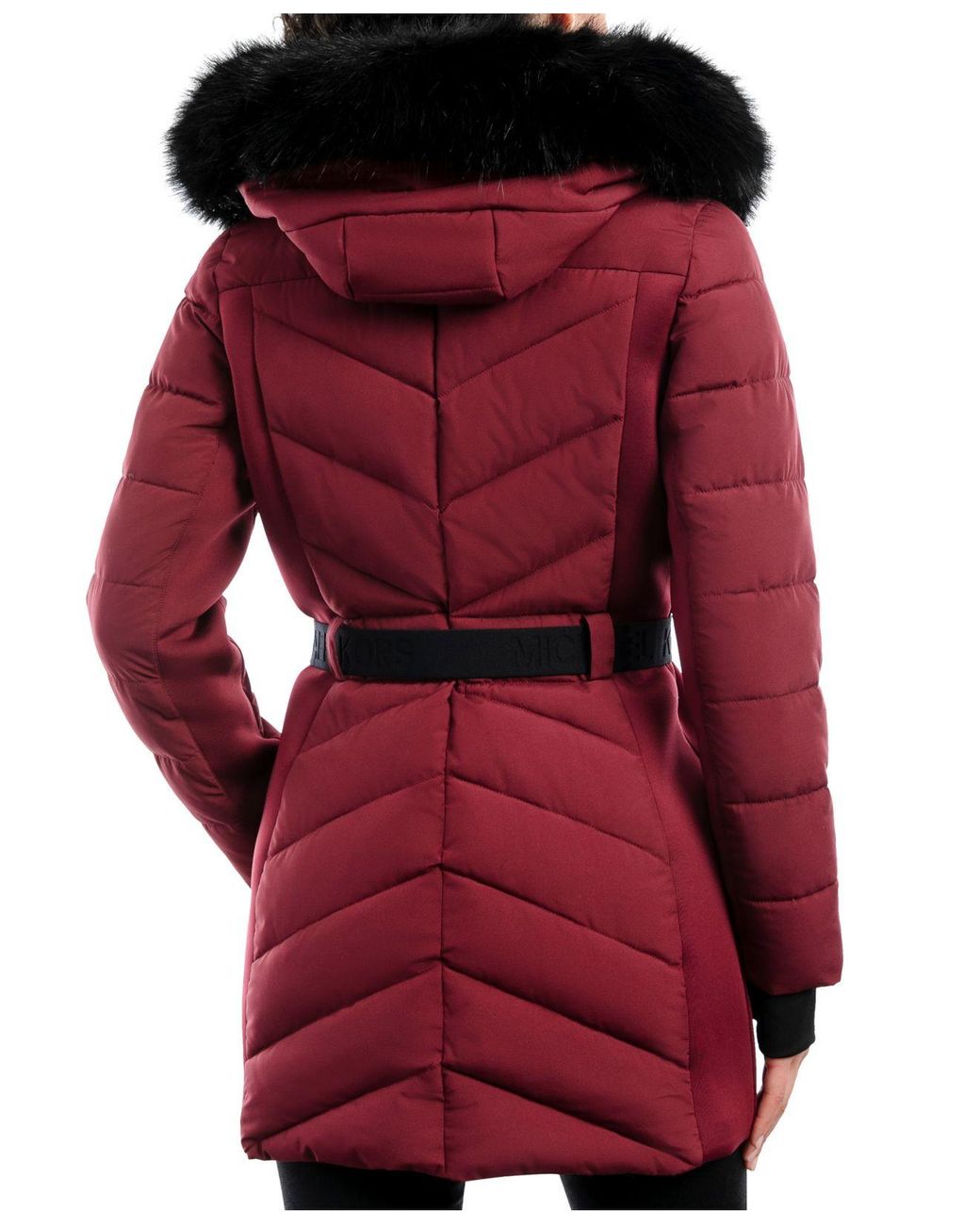 Faux-fur-trim Hooded Puffer Coat 