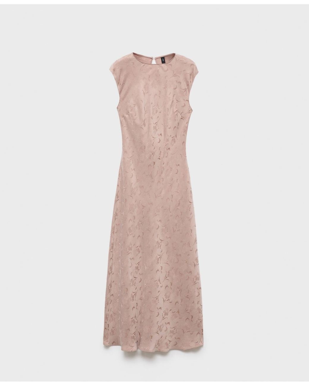 Mango Satin Floral Jacquard Dress in Pink | Lyst