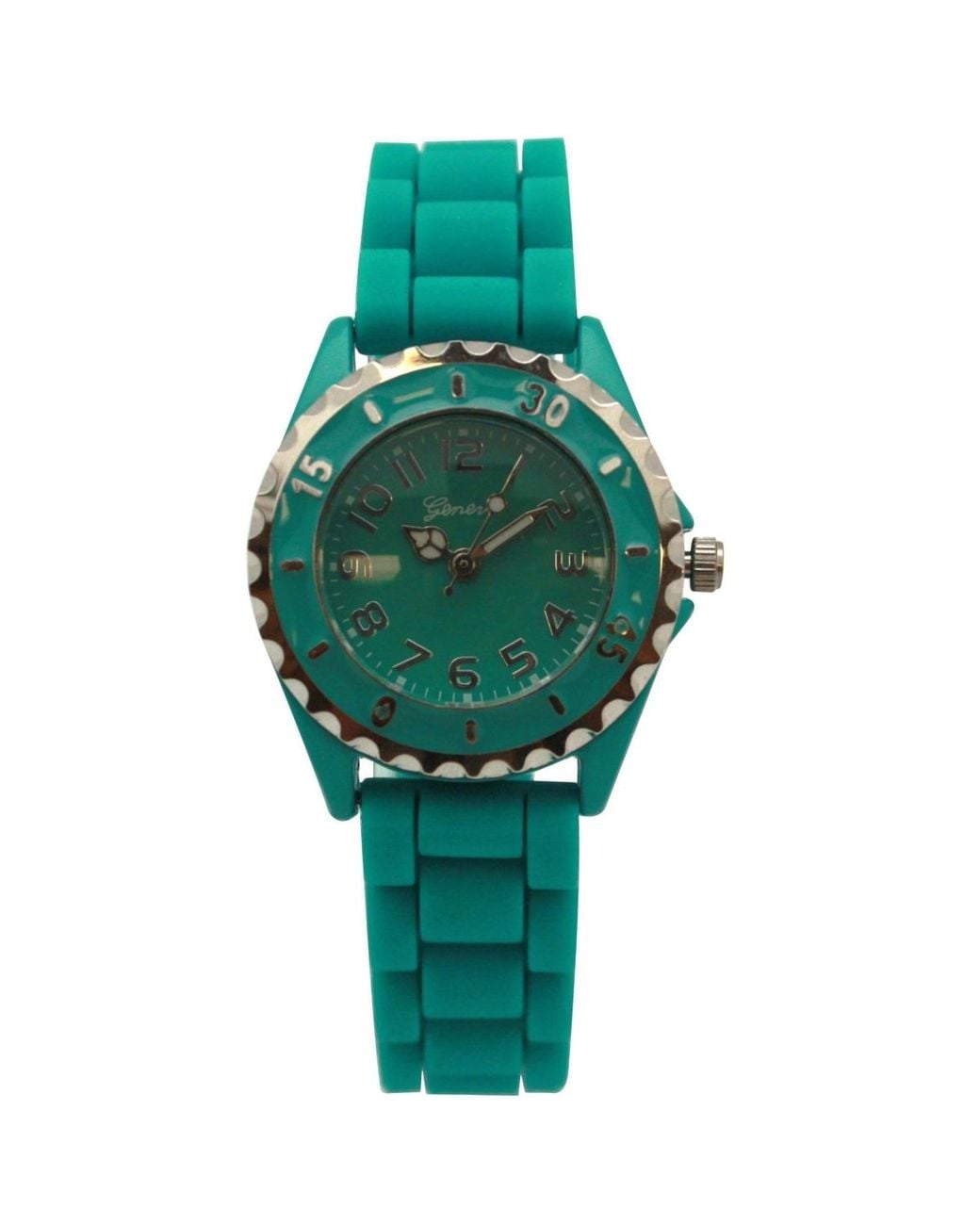 Olivia Pratt Green Solid Color Silicone Strap Casual Watch