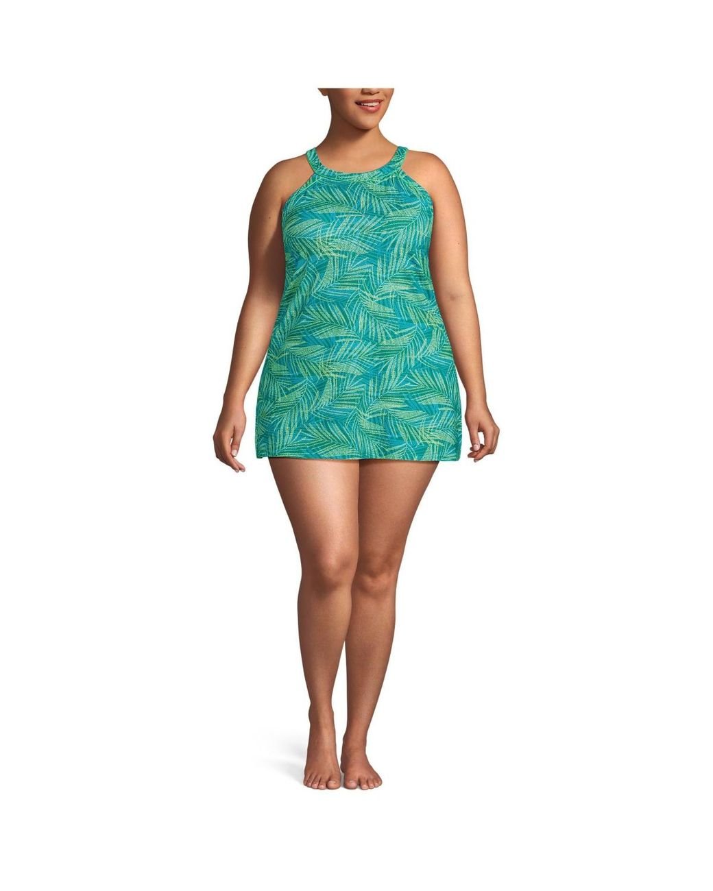 High neck swimdress plus size hotsell