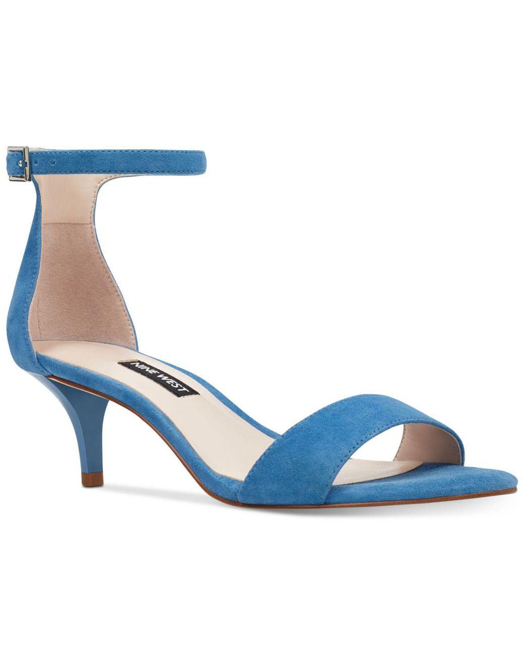Nine West Leisa Two-piece Kitten-heel Sandals in Blue | Lyst