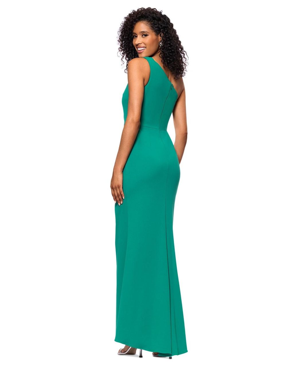 green emerald velvet dress Betsy and Adam 