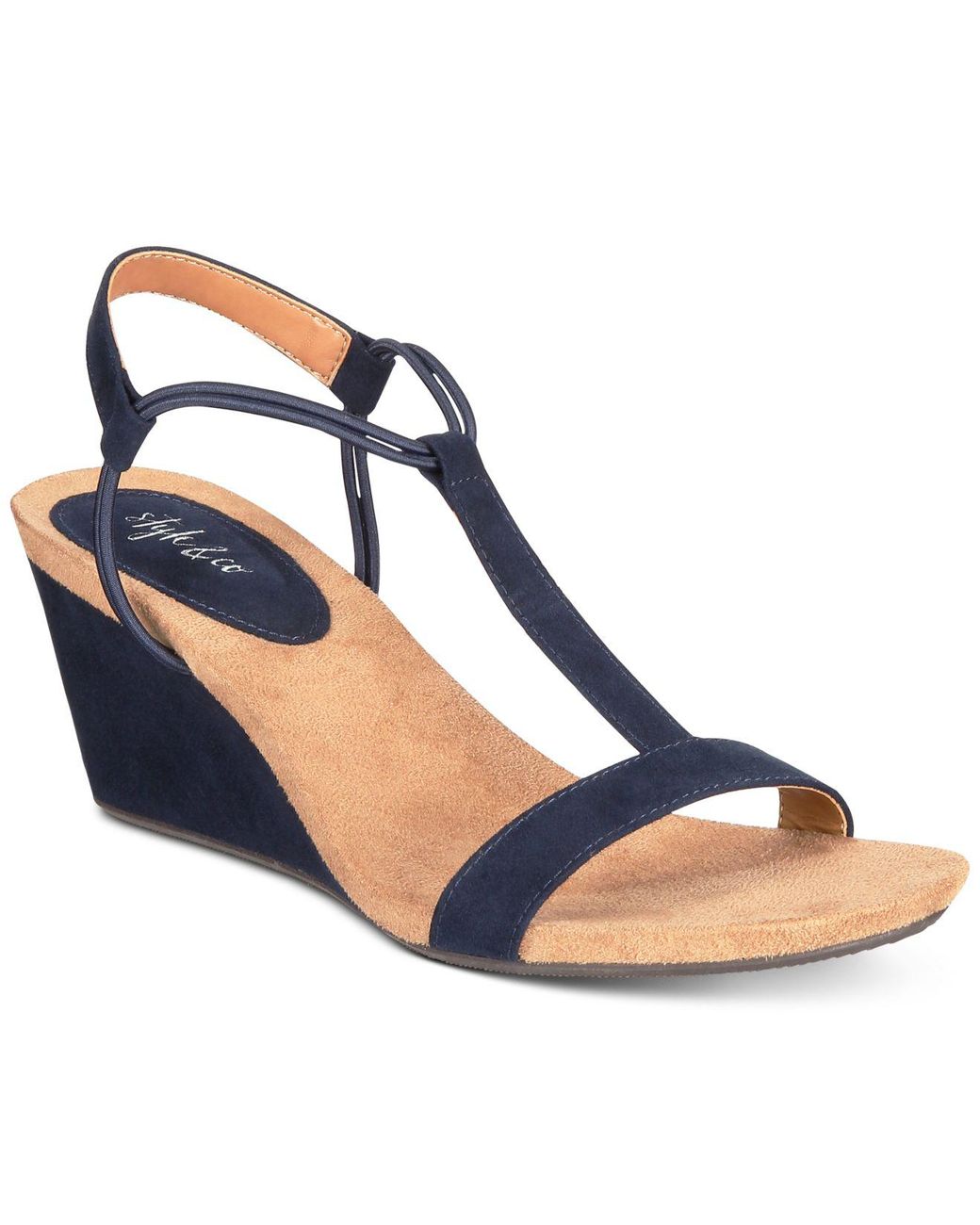 Style & Co. Mulan Wedge Sandals in Navy (Blue) - Lyst