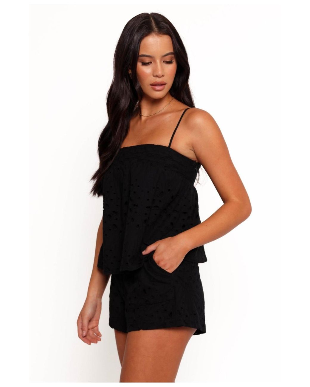 Petal & Pup Black Calla Short Set
