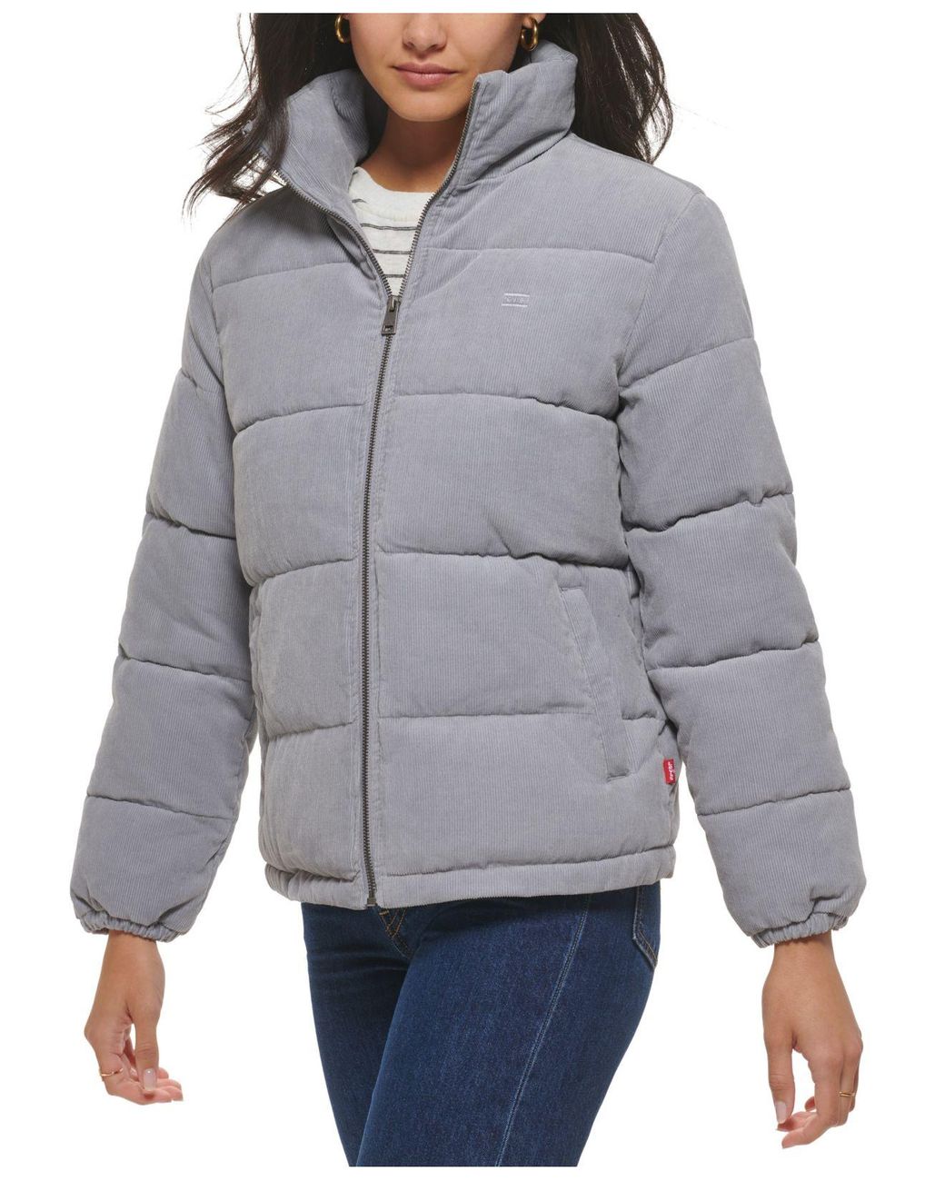 Levi's Corduroy Puffer Jacket in Gray | Lyst
