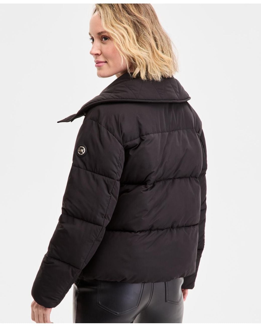 Michael Kors Black Michael Drawstring-collar Puffer Coat