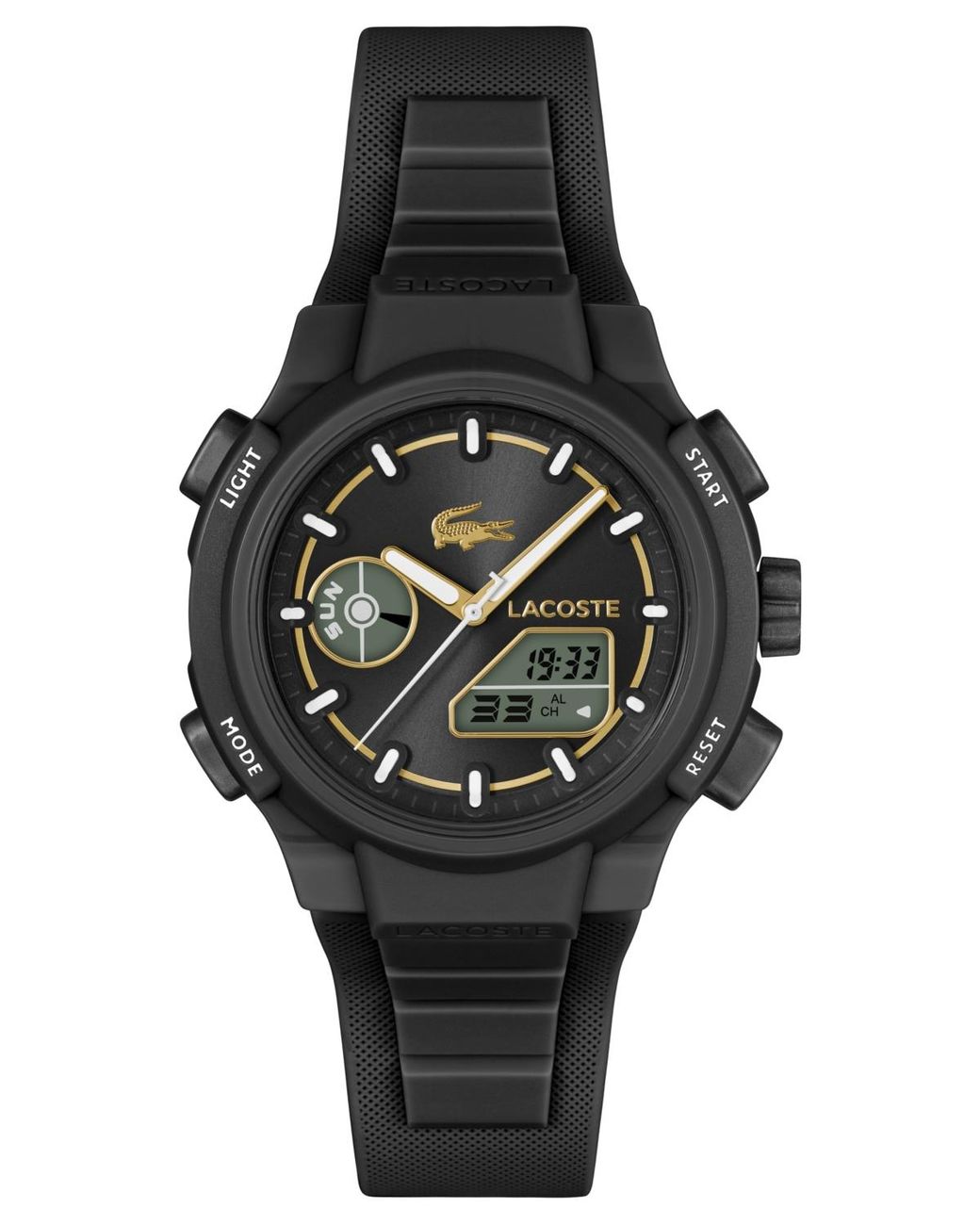 Lacoste Black Lc33 Silicone Strap Watch