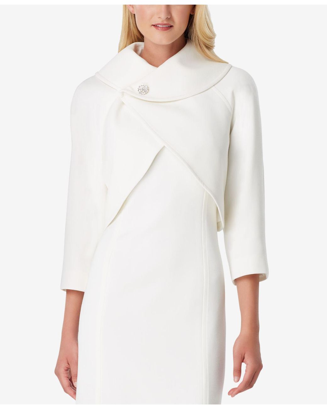 Tahari Envelope collar Jacket Dress Suit in White Lyst