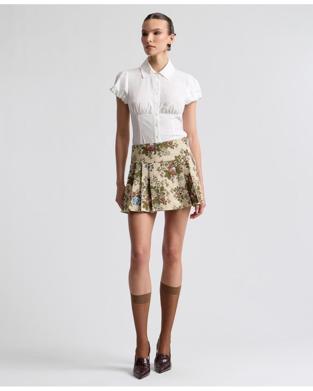 Avec Les Filles Multicolor Pleated Skort