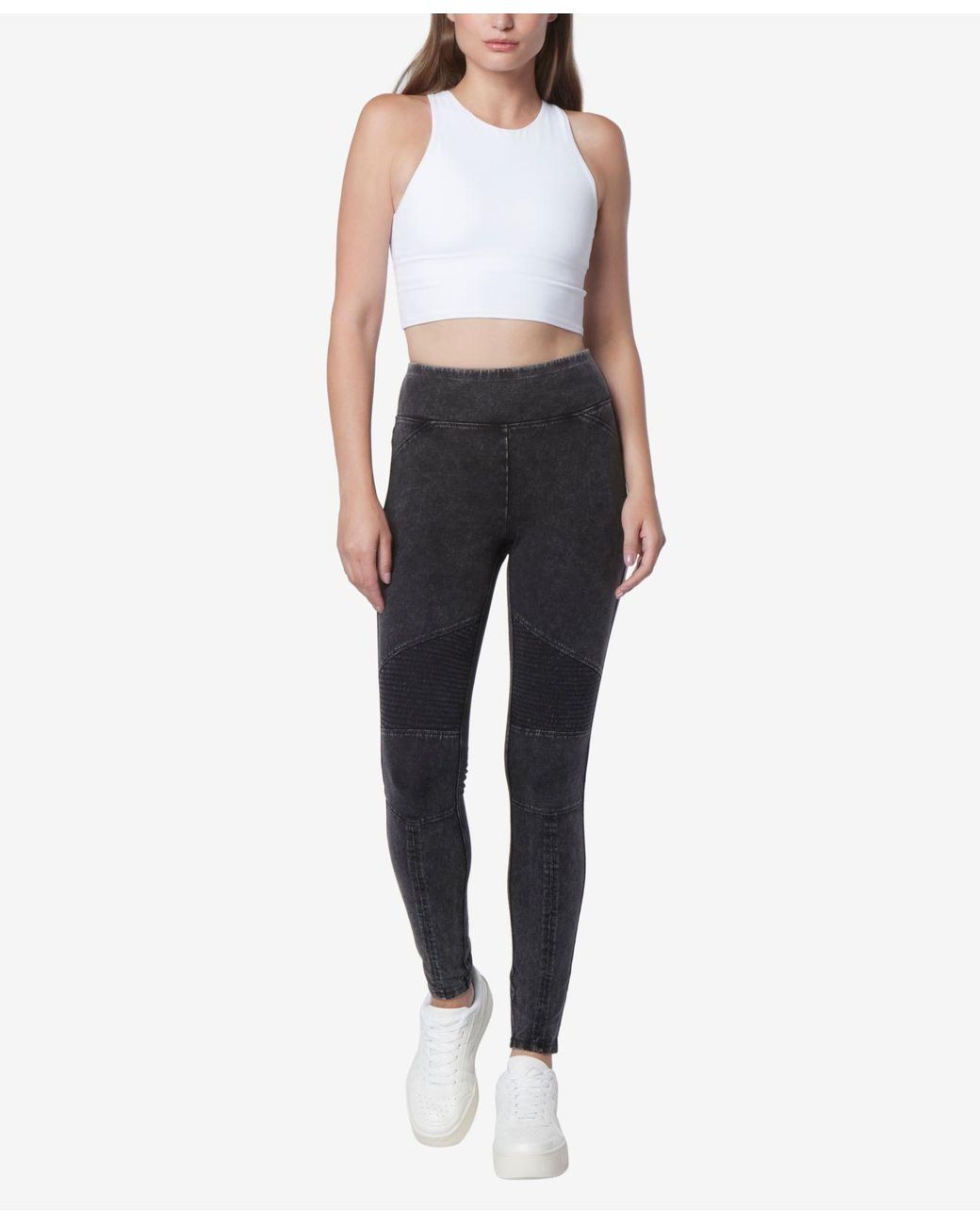 Marc New York Faux Denim Moto Leggings in Black | Lyst