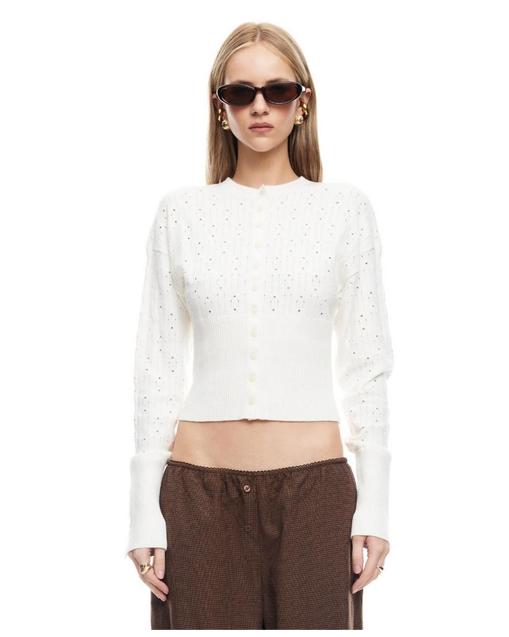 Lioness White Shimmer Shift Sweater